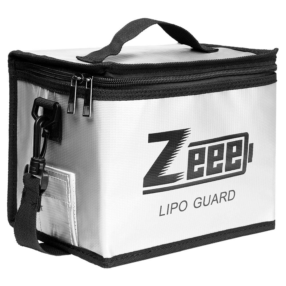ZeeeLipo Safe Bag Fireproof Explosion Proof Bag Large Capacity Lipo Battery Storage Guard Safe Pouch for Charge & Storage (8.46 x 6.5 x 5.71 in)