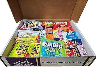 College Care Package Snack Box - 42 Count - Snack Packs for Boys Girls Men Women Students Soldiers - Camp Care Packages for College Students - Gift Basket - Snack Boxes from The LakeHouse