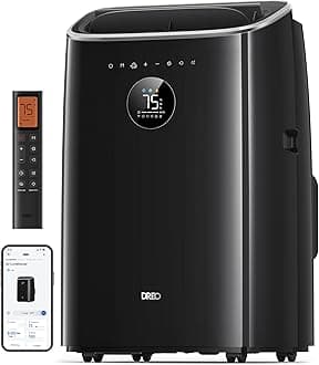 Portable Air Conditioners, 10000 BTU ASHRAE (6000 BTU DOE) Smart AC Unit for Bedroom with Drainage-free Cooling, 45dB Quiet, APP/Voice/Remote, Portable AC for Room Indoors, AC319S