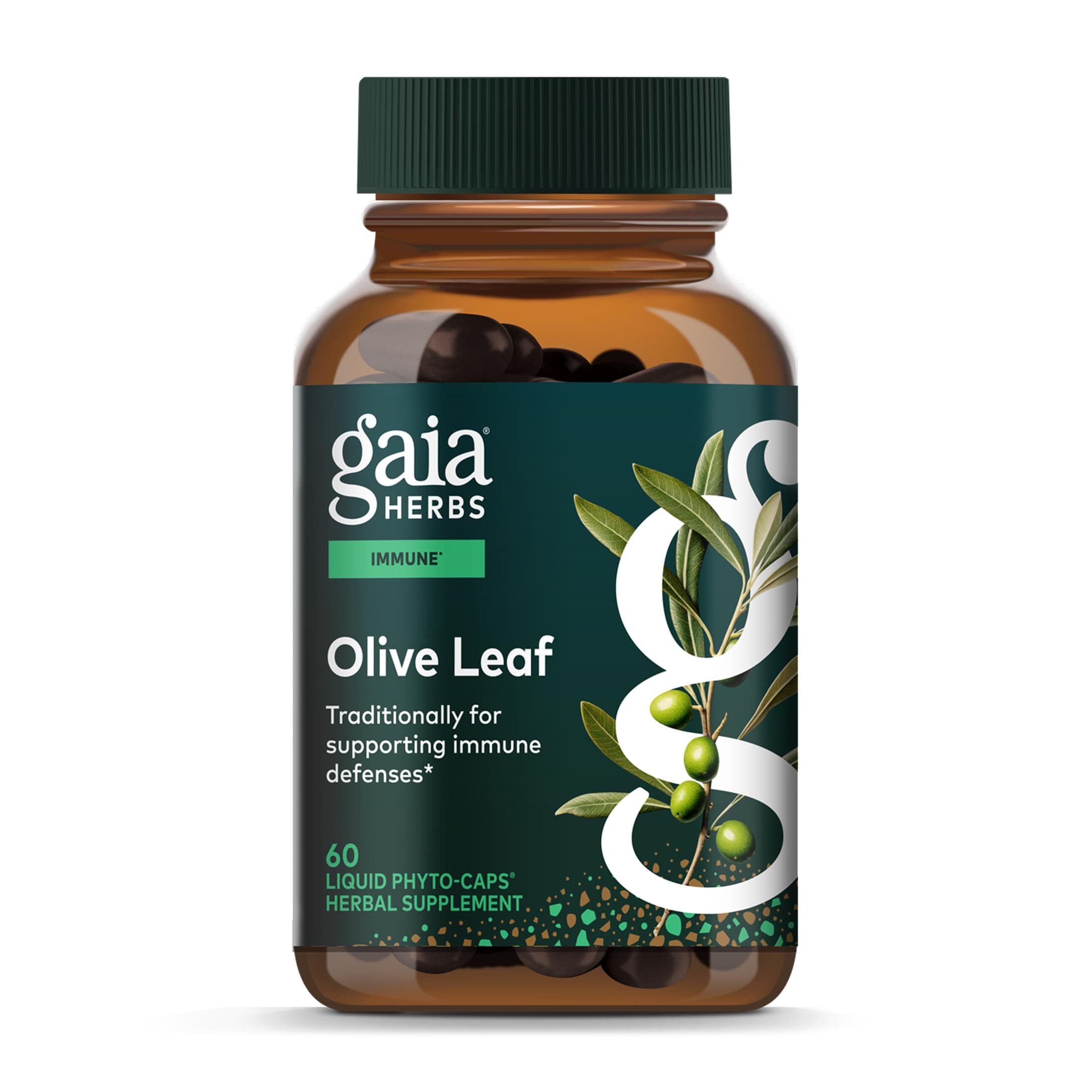 Olive Leaf - Traditional Immune Health Support - Immune System Supplement with Olive Leaf Extract & Oleuropein* - 60 Vegan Liquid Phyto-Caps (60 Servings)