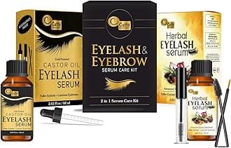 Eyelash and Eyebrow Care Kit | Cold Press Castor Eyelash Serum and Herbal Eyelash Serum (60 ml each) | For Thickens, Enhancer, strengthens