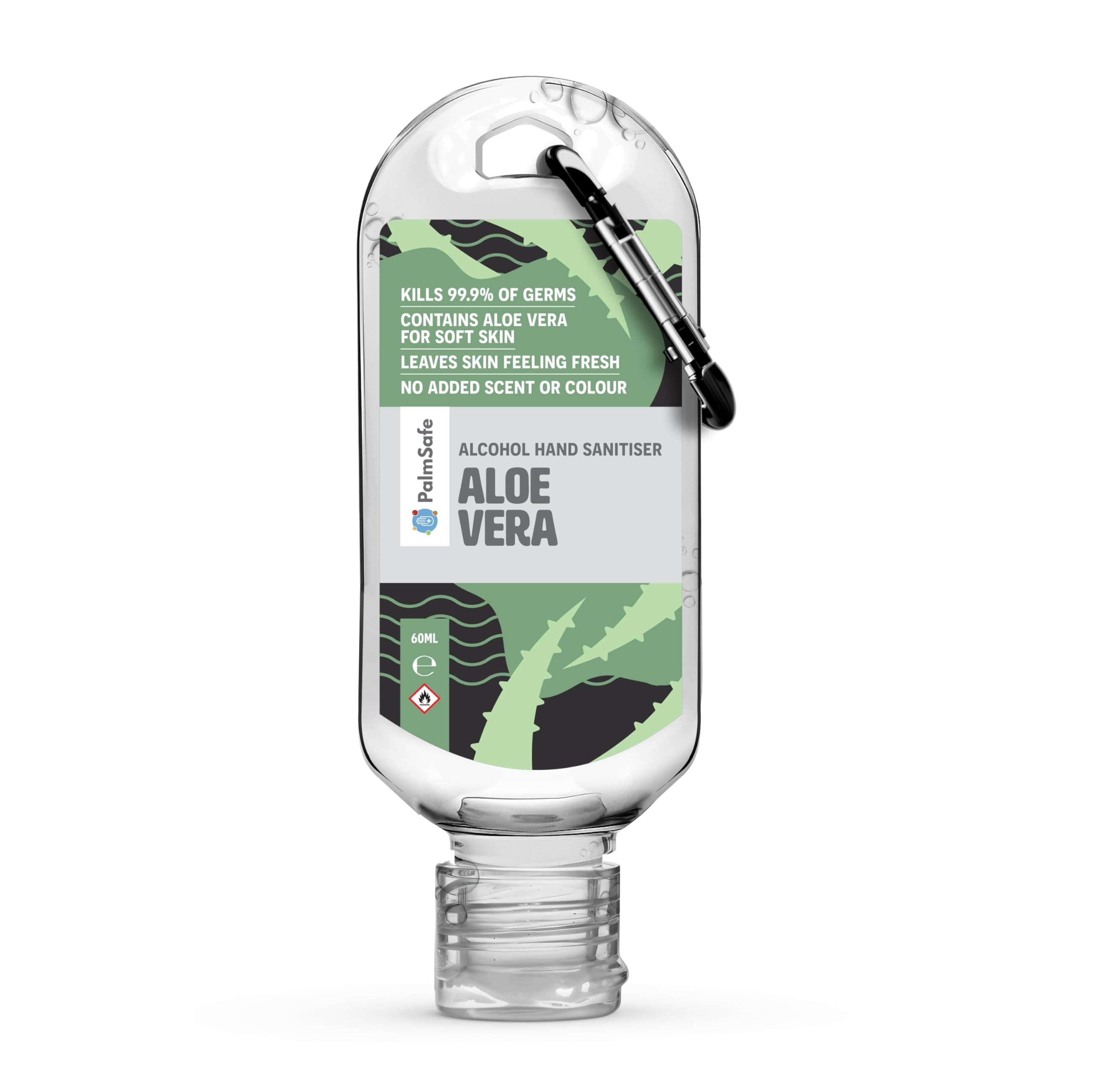 Aloe Vera Alcohol Hand Sanitiser 60 ml Clip Bottles