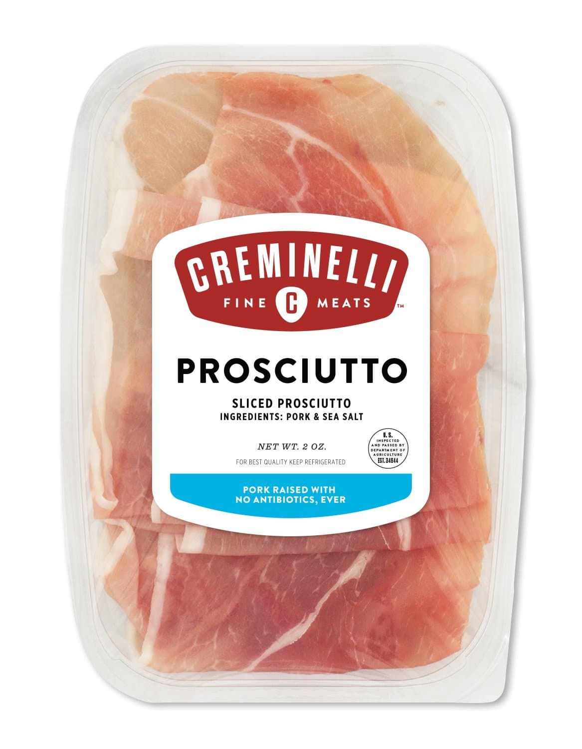 Creminelli Sliced Domestic Prosciutto, 2 Ounce