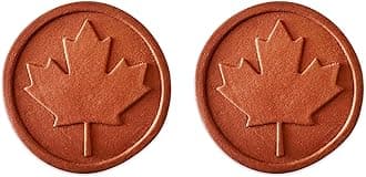 Terracotta Brown Sugar Keeper and Saver, Maple Leaf, Set of 2