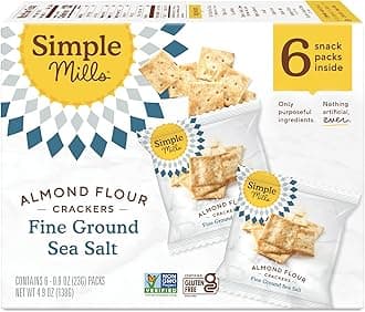 Almond Flour Crackers, Fine Ground Sea Salt Snack Packs - Gluten Free, Vegan, Healthy Snacks, 4.9 Ounce (Pack of 1)