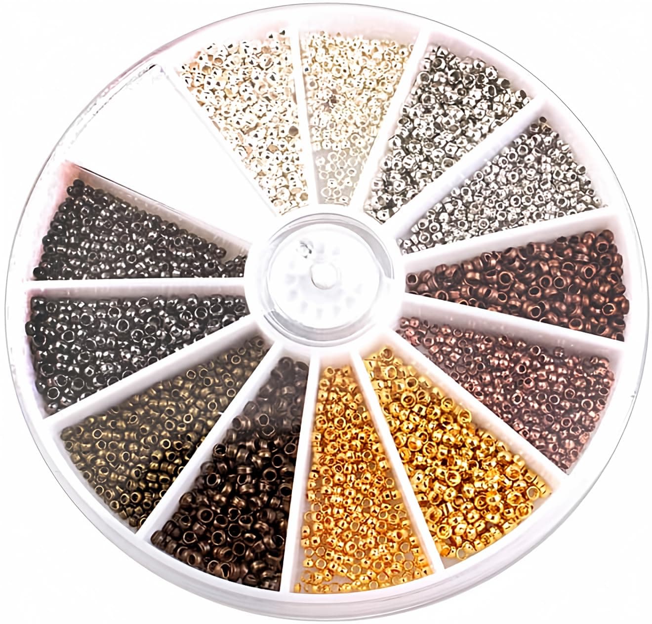 3000 PCS Crimp Beads Kit 1.5mm+2.0mm Copper Jewelry Making Beading Supplies for DIY Bracelet Earring Making Clamp End Stopper Spacer