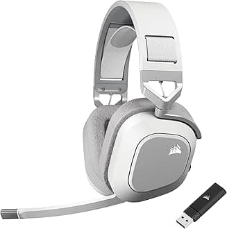 Corsair HS80 MAX WIRELESS Multi-platform Bluetooth Gaming Headset – Dolby Atmos – Broadcast Quality Microphone – Compatible with iCUE – PC, Mac, PS5, PS4, Mobile – White
