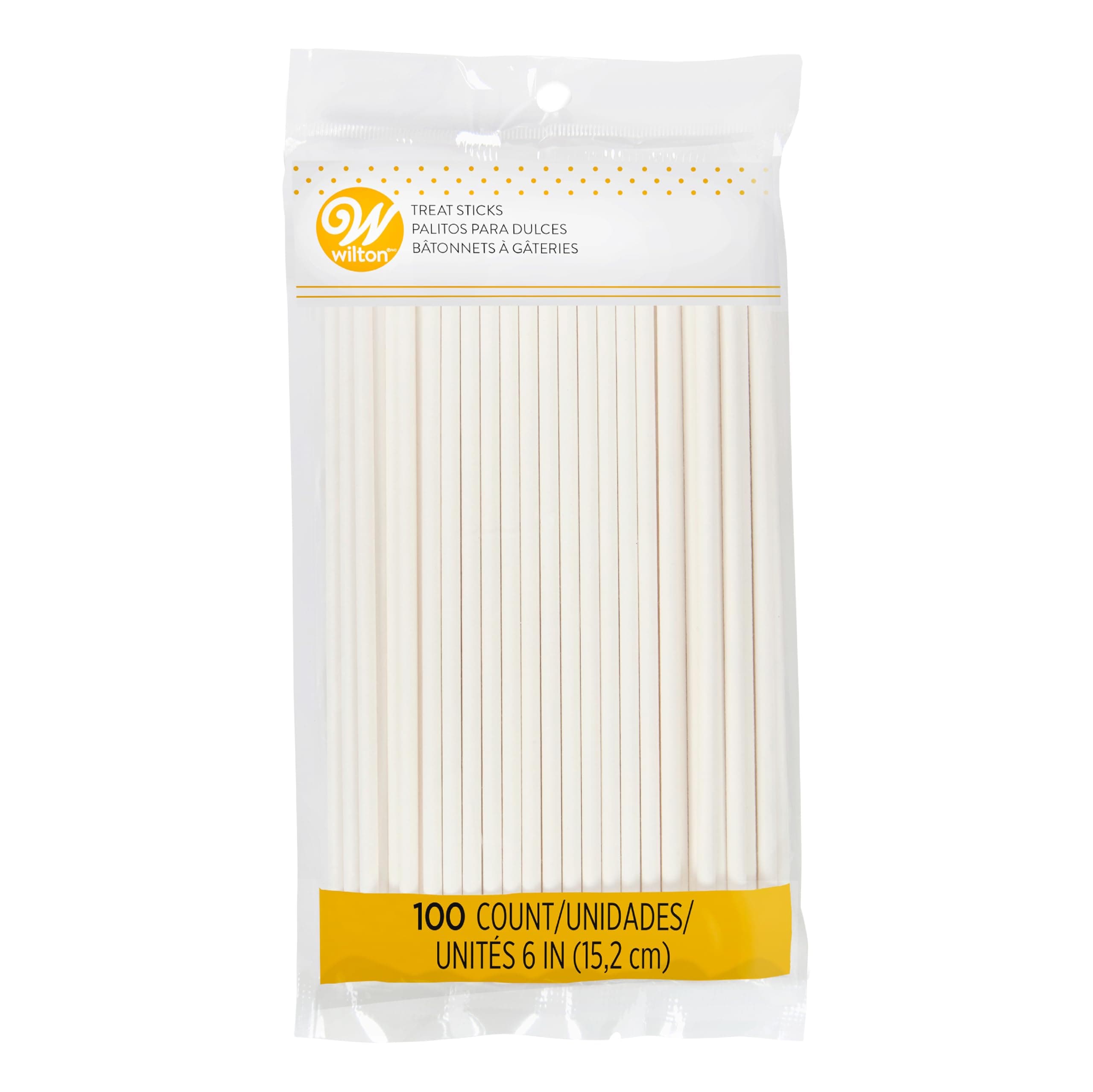Wilton White 6 Inch Cake Pop Sticks, Paper Lollipop Sticks for Cake Pops, Candy, Party Treats, and DIY Desserts, 100-Count