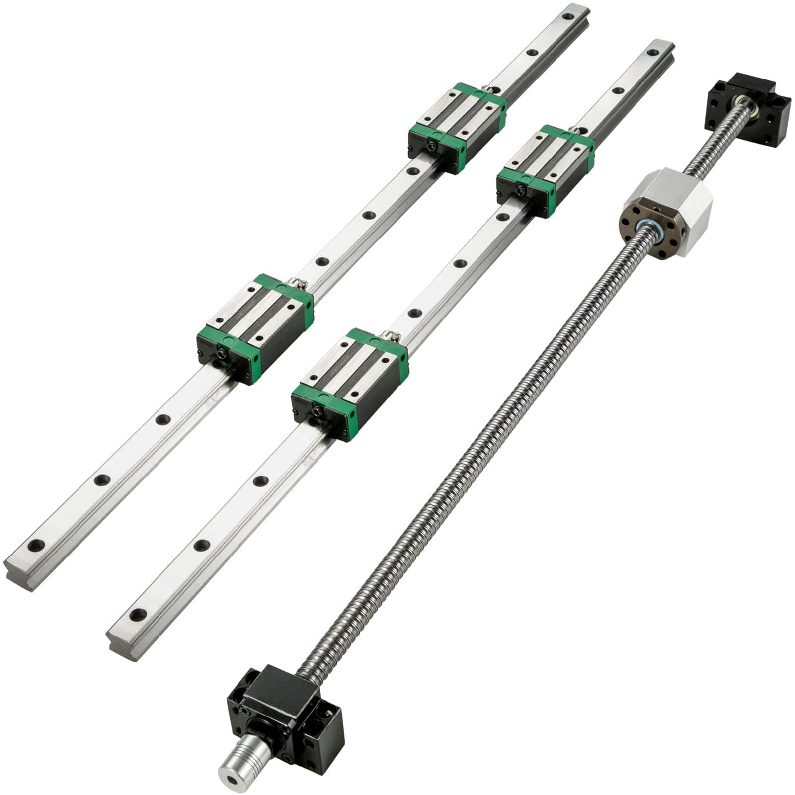 Linear Guide Rail 2Pcs HGR20-1500mm Linear Slide Rail with 1Pcs RM1605-1500mm Ballscrew with BF12/BK12 Kit Linear Slide Rail Guide Rail Square for DIY CNC Routers Lathes Mills