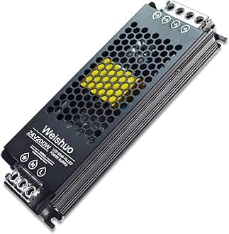 LED Driver 24V 200W 8.3A LED Transformer IP20 AC 220V to DC 24 Volt Constant Voltage Slim Switching Power Supply for LED Strip Lights LED Bulbs and Indoor Lamps, Black