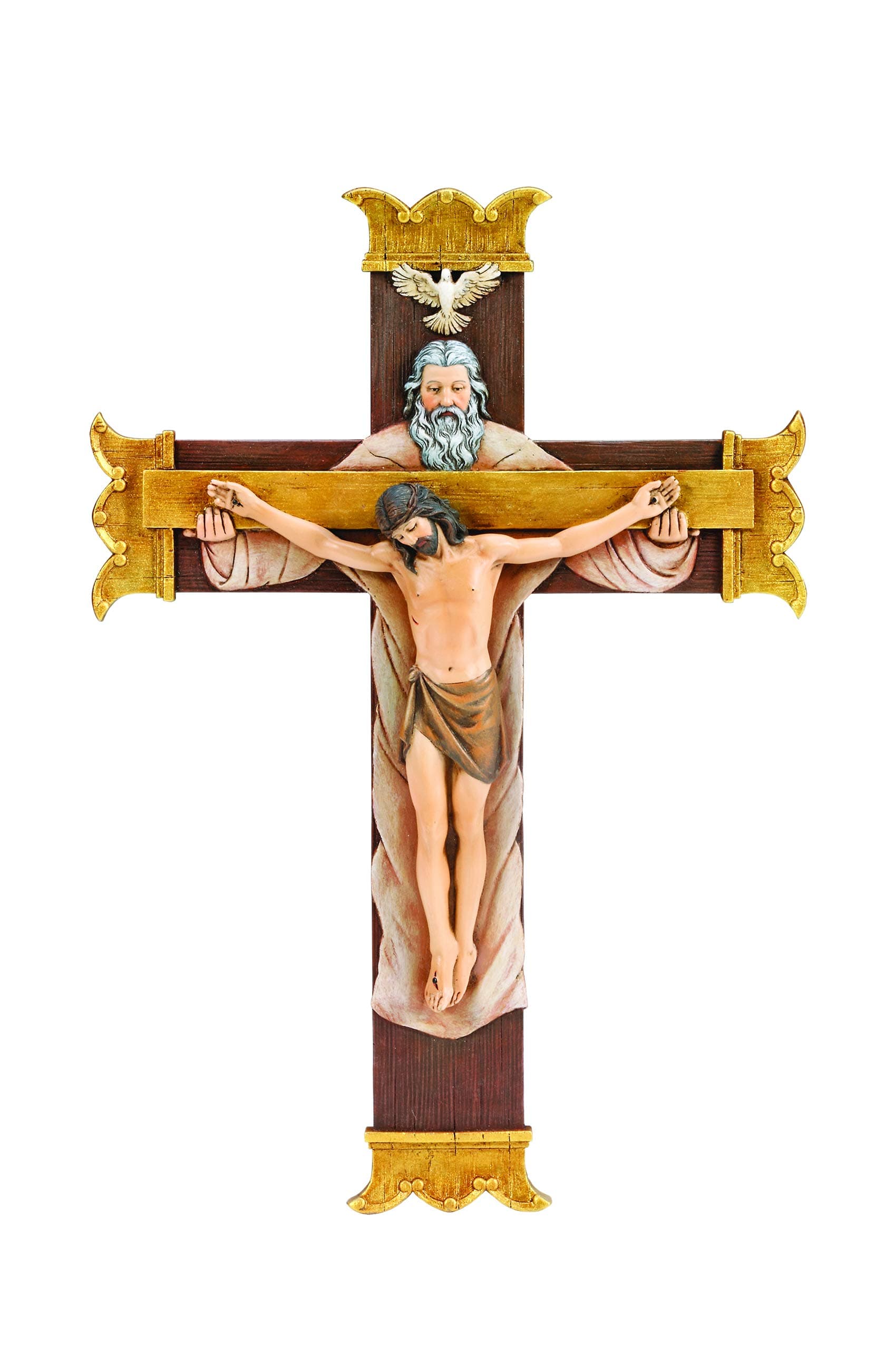 Joseph's Studio Holy Trinity Corpus 7 x 10 Inch Resin Stone Decorative Wall Hanging Crucifix Cross