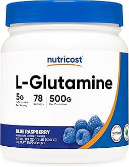 L-Glutamine Powder - Gluten Free & Non-GMO (500 g, Blue Raspberry)