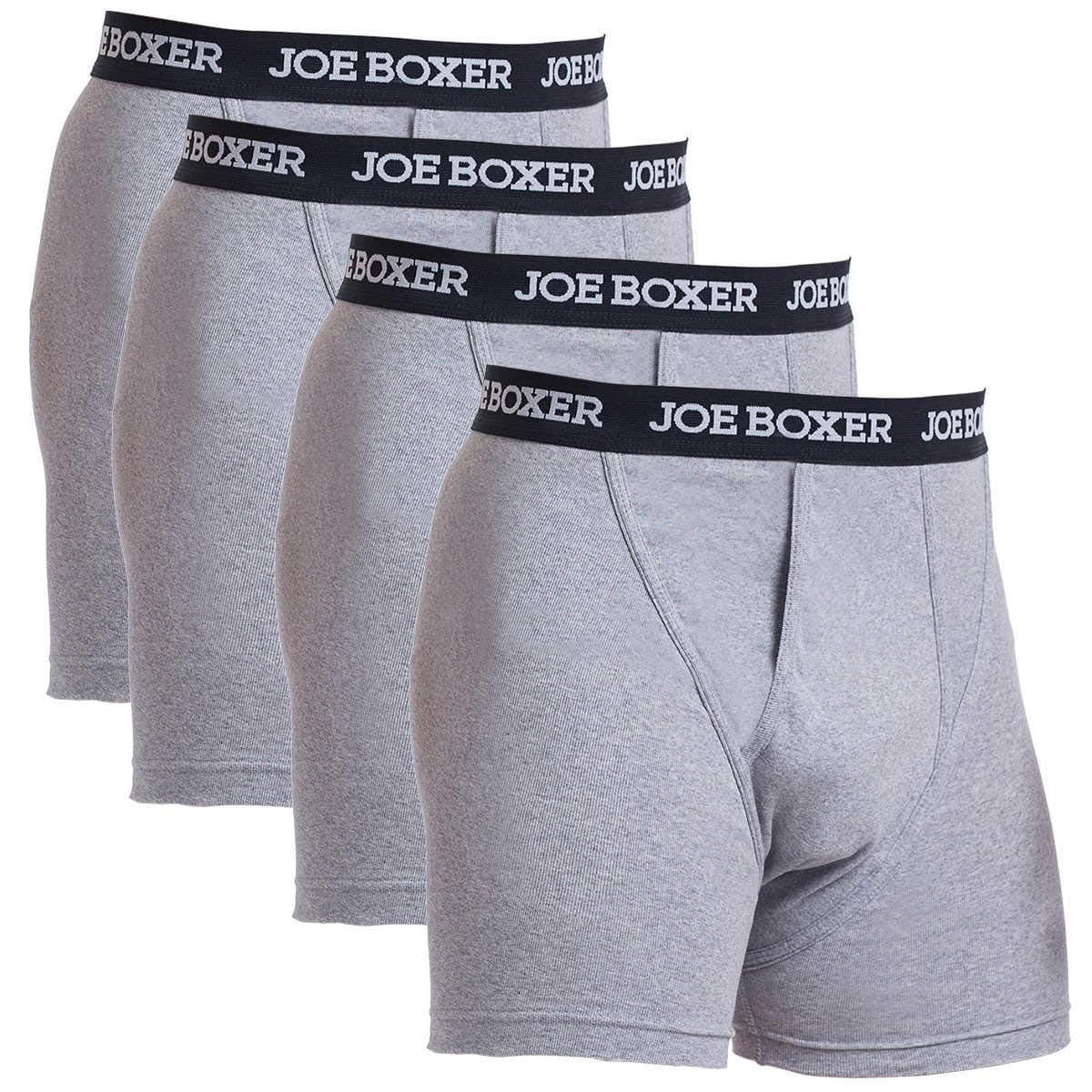 Joe Boxer Men's Boxer Briefs 4-Pack (Medium, Grey), Black