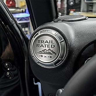 Jeep Air Conditioning Vent Interior Trim Plates 4Pc Etched Stainless Steel | Jeep Wrangler JK 2007-2018 & JL 2018-2023, TRAIL RATED 4X4