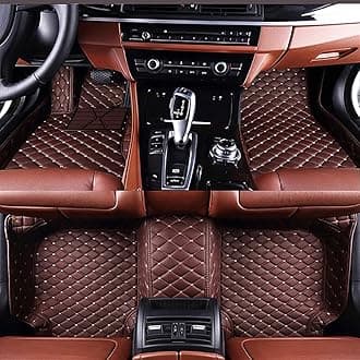 Car Floor Mats Custom Made for Toyota Land Cruiser Prado 7-Seats 2018-2020 All Weather Artificial Leather Carpets (Coffee)