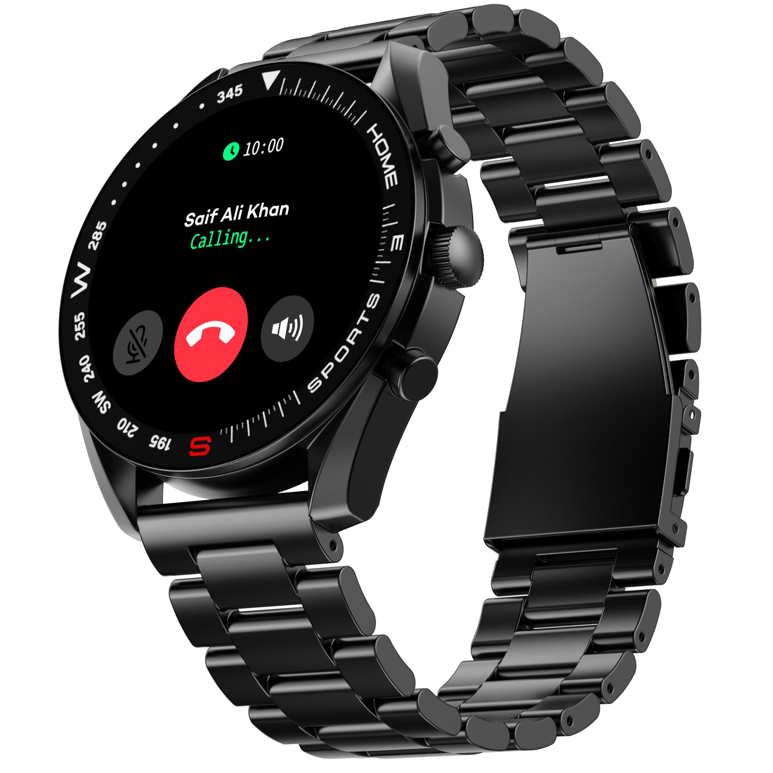 Mirage Smart Watch 1.39''HD Screen, Bluetooth Calling, IP67, Zinc Alloy Frame, 500 Nits Brightness, AI Voice Assistant, SpO2 Monitoring, 120+ Sports Mode (Coal Black)