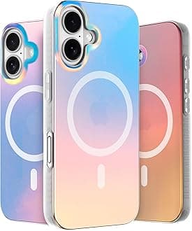 LONLI Hue - for iPhone 16 Case - Holographic Iridescent Phone Case with [Comatpiable with Magsafe] - Cute, Unique and Aesthetic Shockproof Cover for Women and Girls