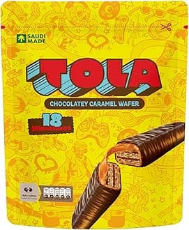Tola Milk Chocolate And CaRAMel Wafer Bites, 160G Pouch, Yellow