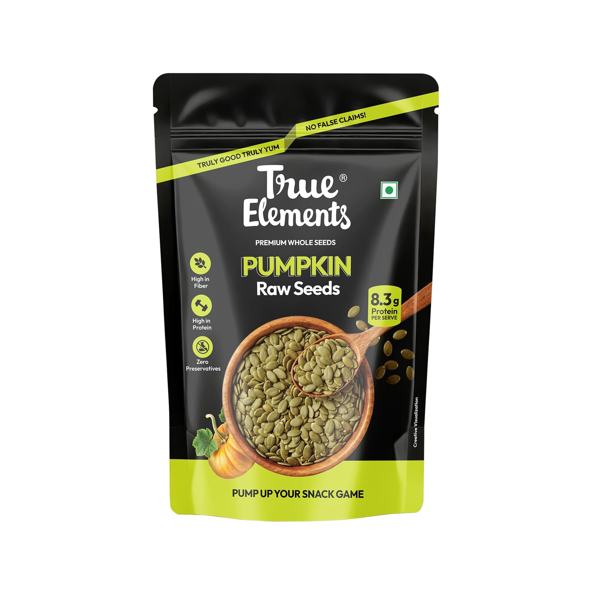 True Elements Pumpkin Seeds 250g - 30g Protein per 100g | Rich in Zinc & Magnesium | Super Seeds for Snacking, Salads & Oats Topping as well as Seed Cycling