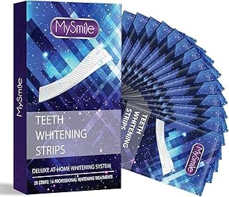Teeth Whitening Strips 14 Treatments, Non-Sensitive Formula, Non-Slip 28 Whitening Strips for Sensitive Teeth, Fast Whitening, Safe Whitener for Smokers, Coffee Drinkers, Yellow Stains