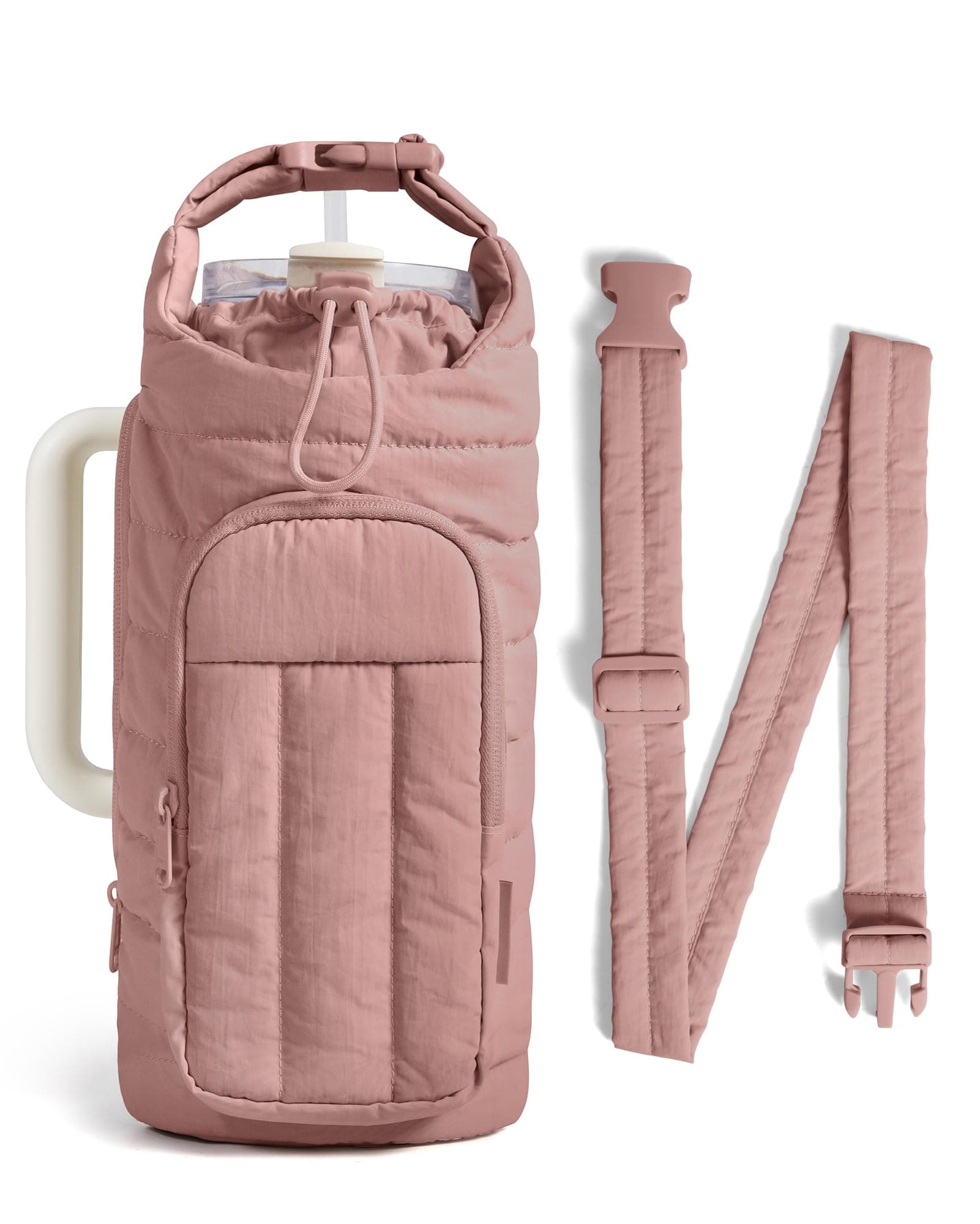 BAGSMART Water Bottle Holder Bag with Strap, 40/32 oz Crossbody Bag Gym Accessories, Sling Purses for Women