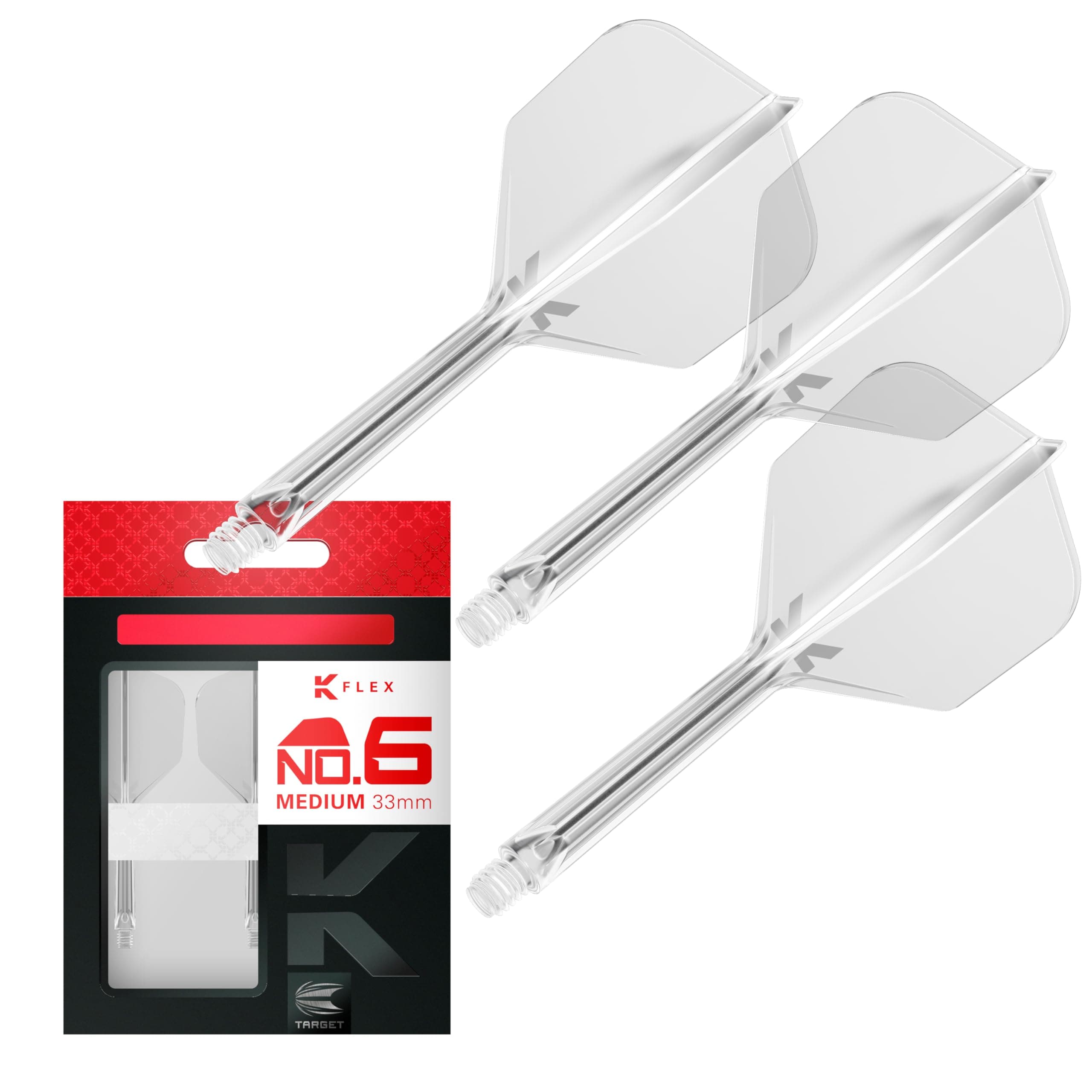 Target Darts K Flex Integrated Dart Flight and Shaft, No.6 | 3-Pack K-Flex - No. 6, Kflex Precision-Molded 2-in-1 Dart Flights and Dart Shaft | Professional Dart Accessories