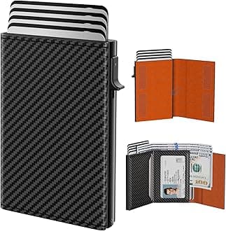 typecase Wallet for Men, ‏‏‎ ‎‏‏‎ ‎‏‏‎ ‎‏‏‎ ‎Carbon Fiber Orange, 3.86 * 2.56 * 0.83 inches, Minimalist