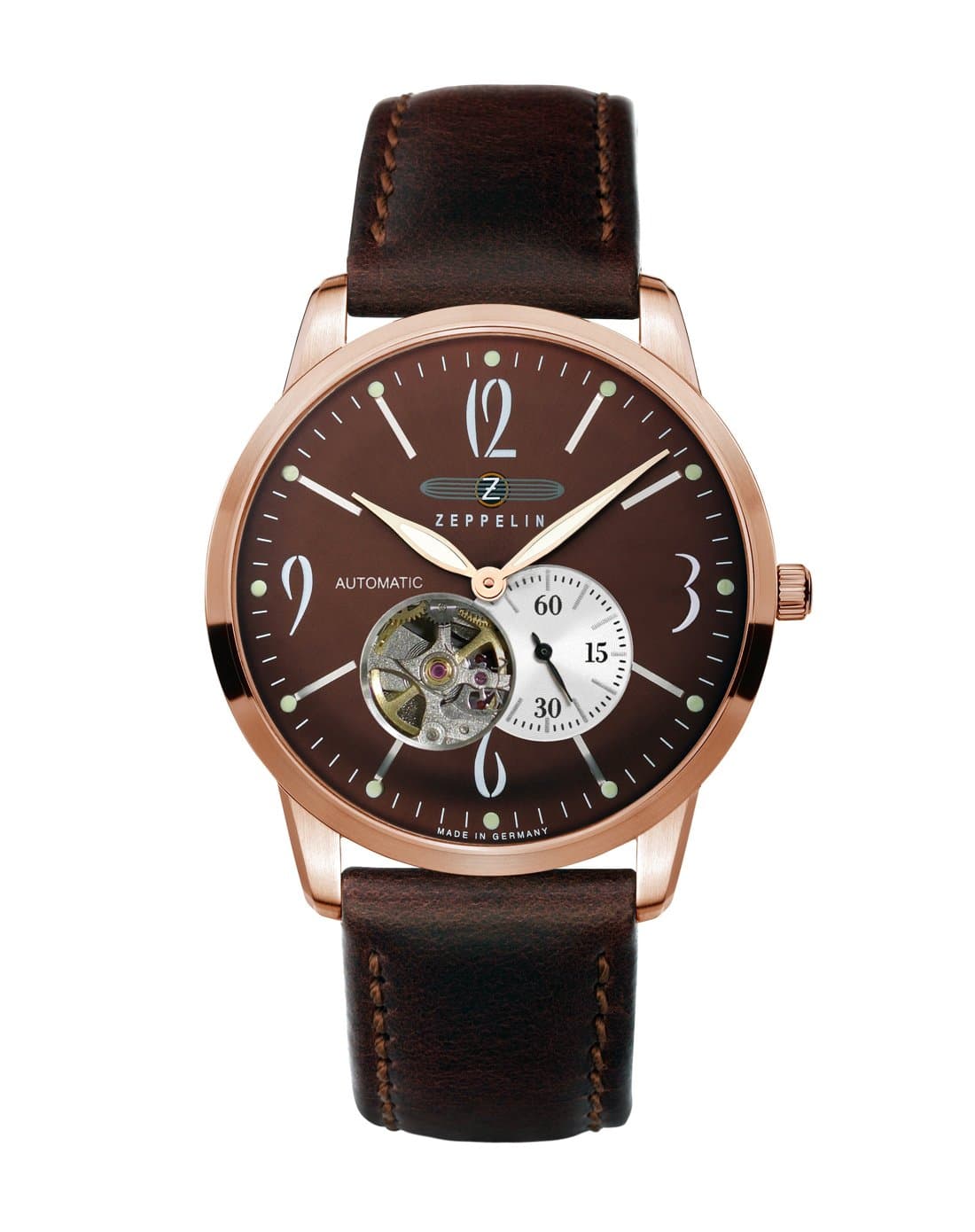 Zeppelin Gents Watch Flatline Automatic with Open Heart 7362-5