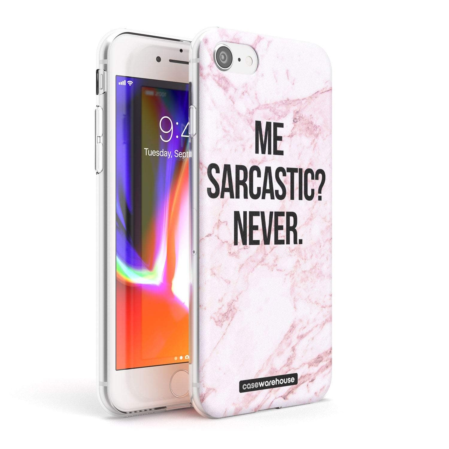 Sarcastic Never Slim Phone Case for iPhone 6 TPU Protective Light Strong Cover with Funny Sayings & Quotes Sarcasm Diva Marble