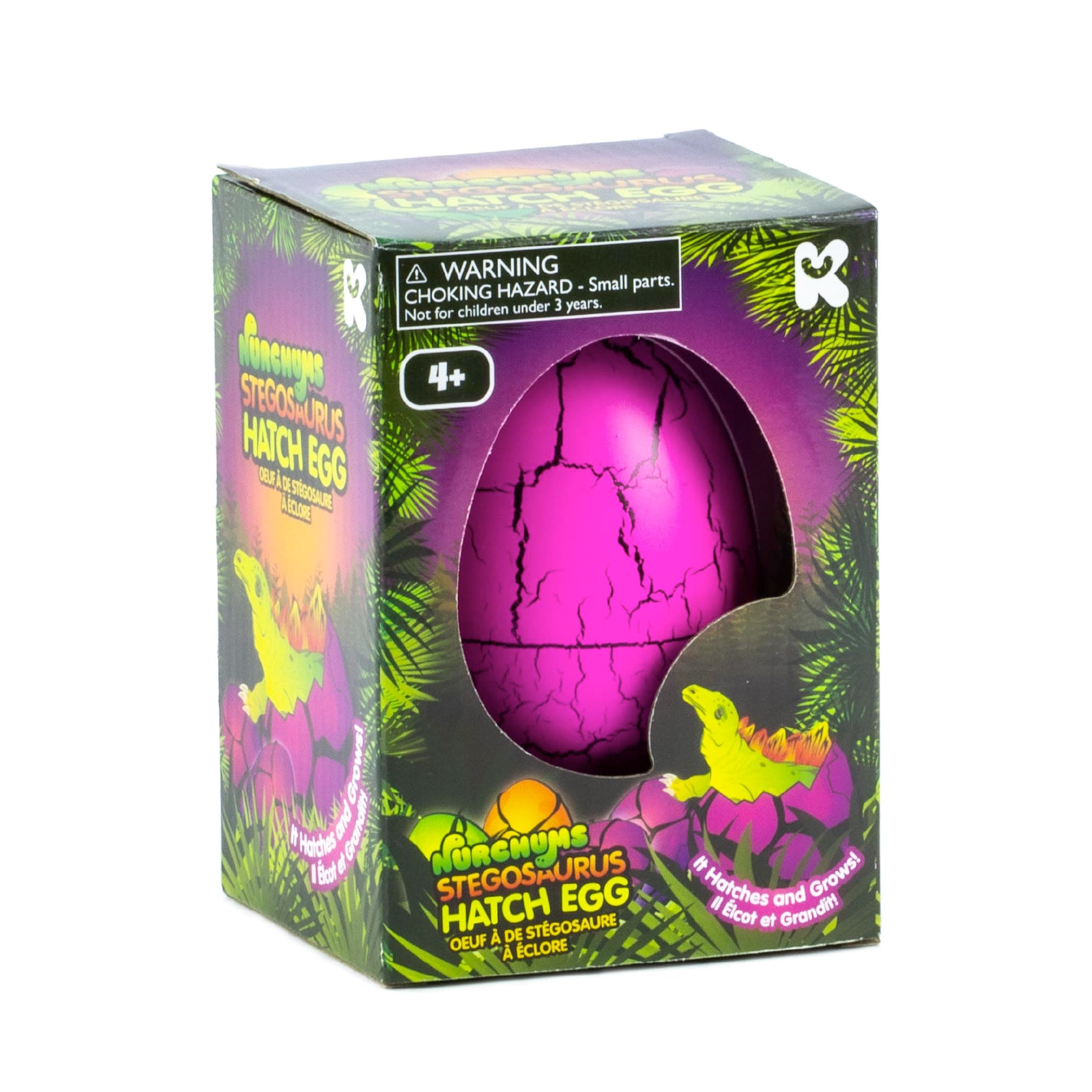 Keycraft Large Stegosaurus Hatching Egg, Hatch and Grow Your Own Realistic Dinosaur (Large 11cm), Purple