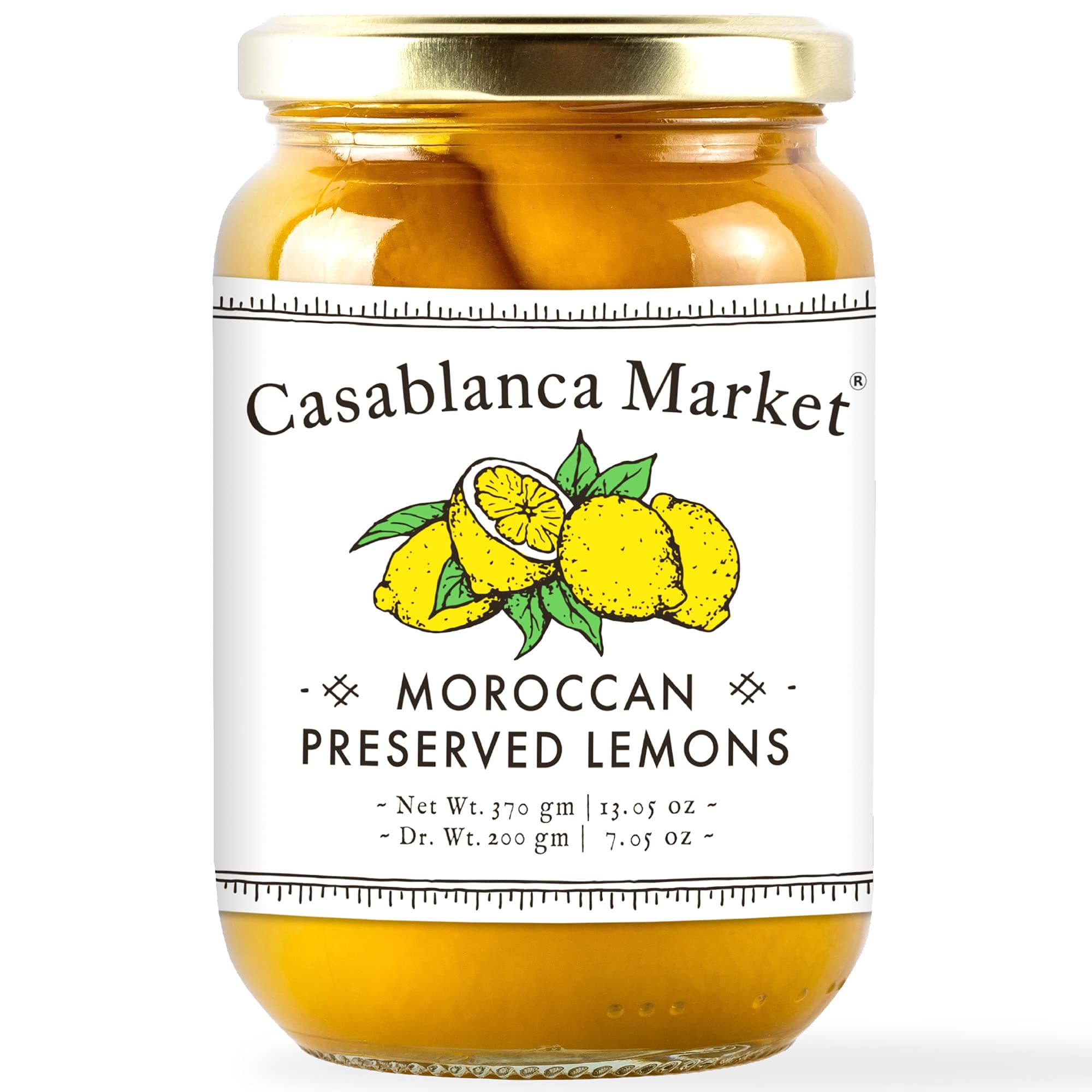 Moroccan Preserved Lemons – Authentic Moroccan Preserved Lemons in Jar – Whole Non-GMO Preserved Lemon – Preserved Lemons for Couscous or Tagine Pot for Moroccan Cooking (13oz)