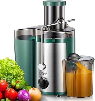 Juicer Machine, 500W Centrifugal Juicer Extractor with Wide Mouth 3” Feed Chute for Fruit Vegetable, Easy to Clean, Stainless Steel, BPA-free (Green)