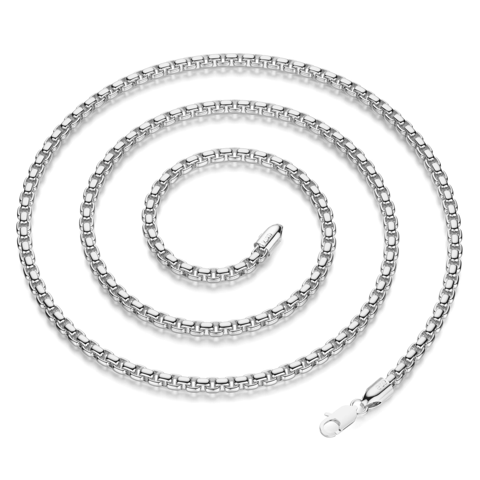 925 Sterling Silver Rope Chain Lobster Clasp 2.5mm Silver Chain for Men Women Silver Necklace Chain 16-30 Inches