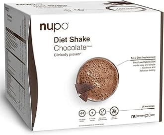Nupo Diet Shake Chocolate Premium diet shake for weight loss, complete meal replacement for weight loss, 30 servings, gluten-free, GMO-free