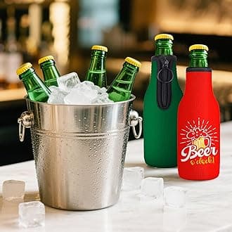 Custom Beer Bottle Sleeve Insulators 12oz Standard Zip-up Bottle Jacket Non-slip Thick Neoprene Drink Holder with Personalized Logo Text Bulk 10PC Pack