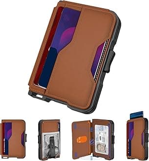Wallet for Men, Slim Wallet for Men with Money Clip, Pop Up Card Case, RFID Blocking Bifold Wallets, Minimalist Leather Slots Credit Card Holder with Gift Box, (Brown)