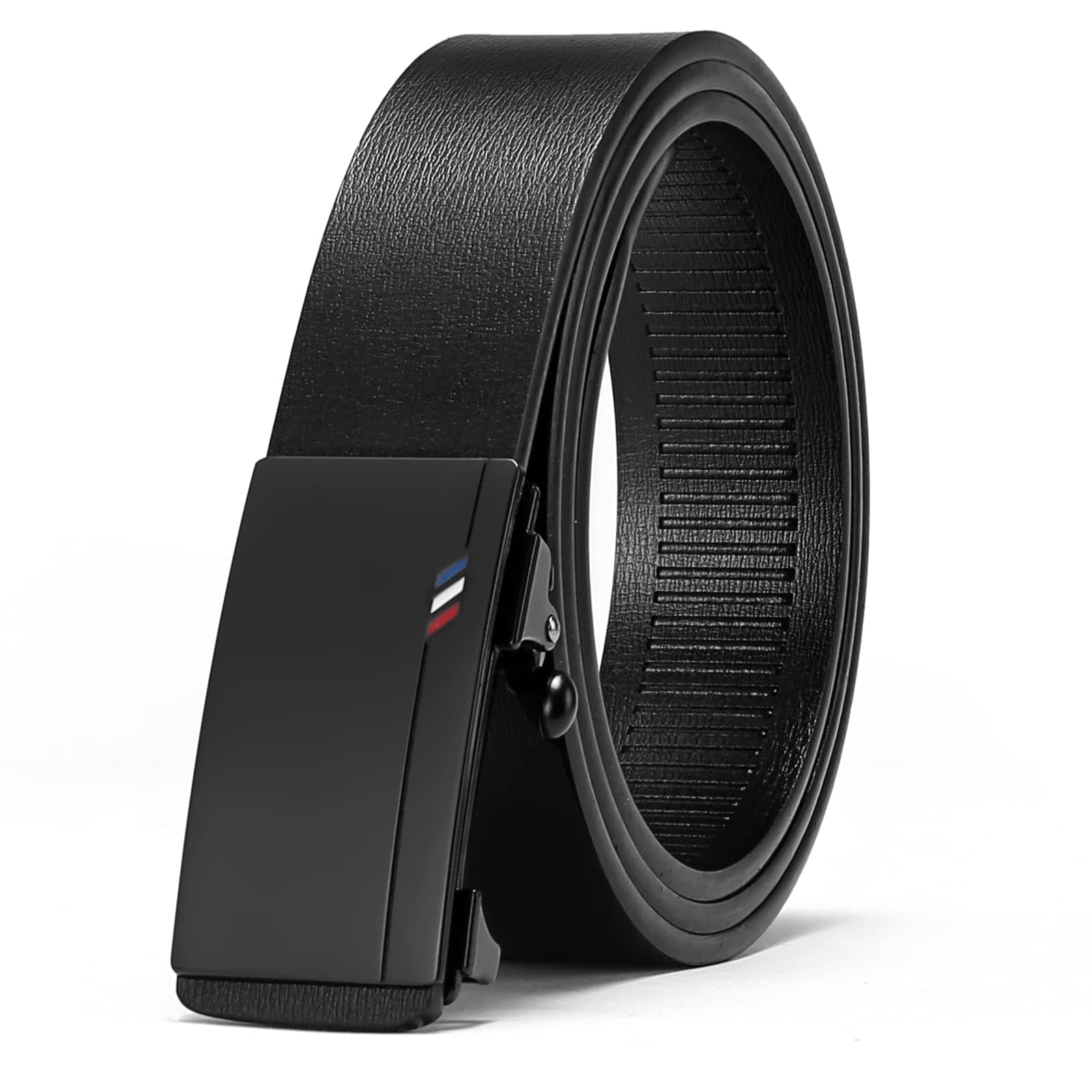 SENDEFN Ratchet Belt for Men Automatic Slide Buckle Adjustable Men Leather Belts for Dress Casual Pants Shirts Jeans