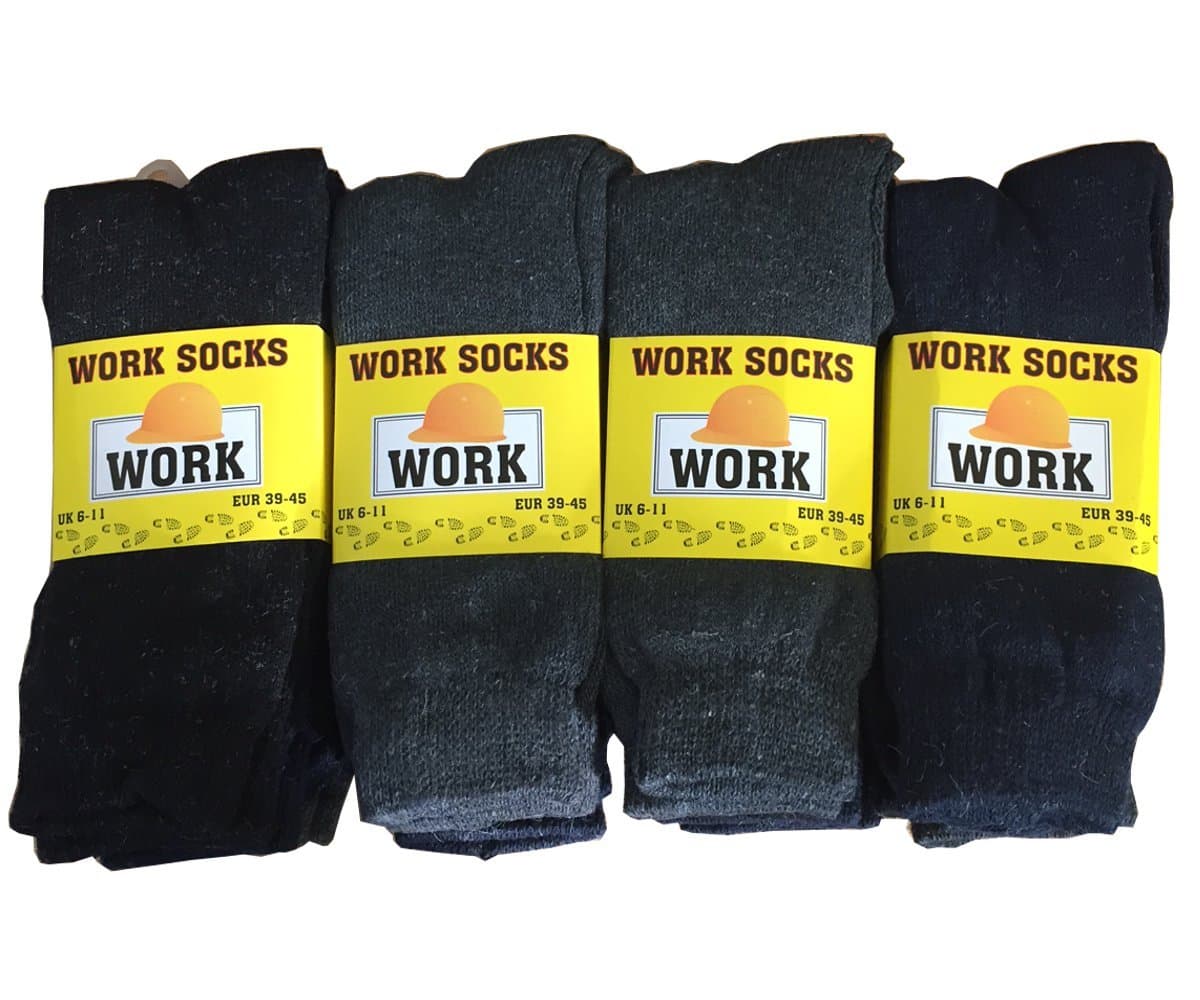 12 pairs men’s thermal spa send thick work socks, size 39-46 (UK 6-11)