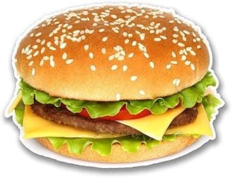 2 x 10cm/100mm Cheeseburger Burger Window Cling Sticker Car Van Campervan Glass #6290