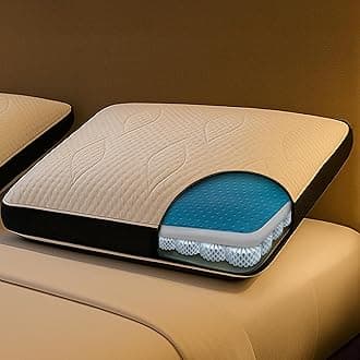 Dormeo Dark Queen Bed Pillow with Octaspring Technology, Reversible Breathable Gel and Memory Foam for Neck and Shoulder Support, Ideal for Side, Back, or Stomach Sleepers - 1pc