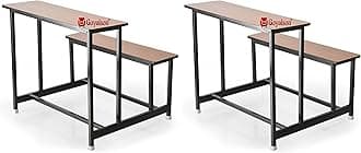 School Duel Desk Tution College Bench Desk for All Students Boys Girls Heavy Duty Frame with ply Board (2, Teak, Large Class)