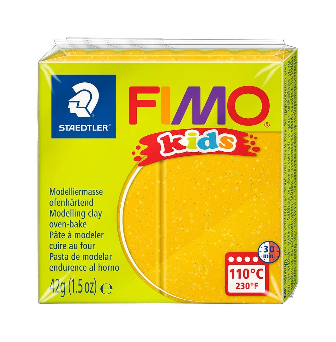 Fimo Kids Modelling Clay, Glitter Gold, 42 g