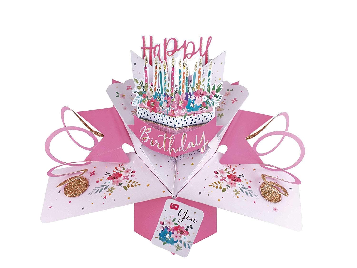 Happy Birthday Cake Pop-Up Greeting Card Original Second Nature 3D Pop Up Cards