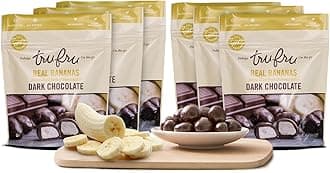 Tru Fru Dark Chocolate Dipped Freeze-Dried Real Bananas (4.5 oz), 6-Pack Case