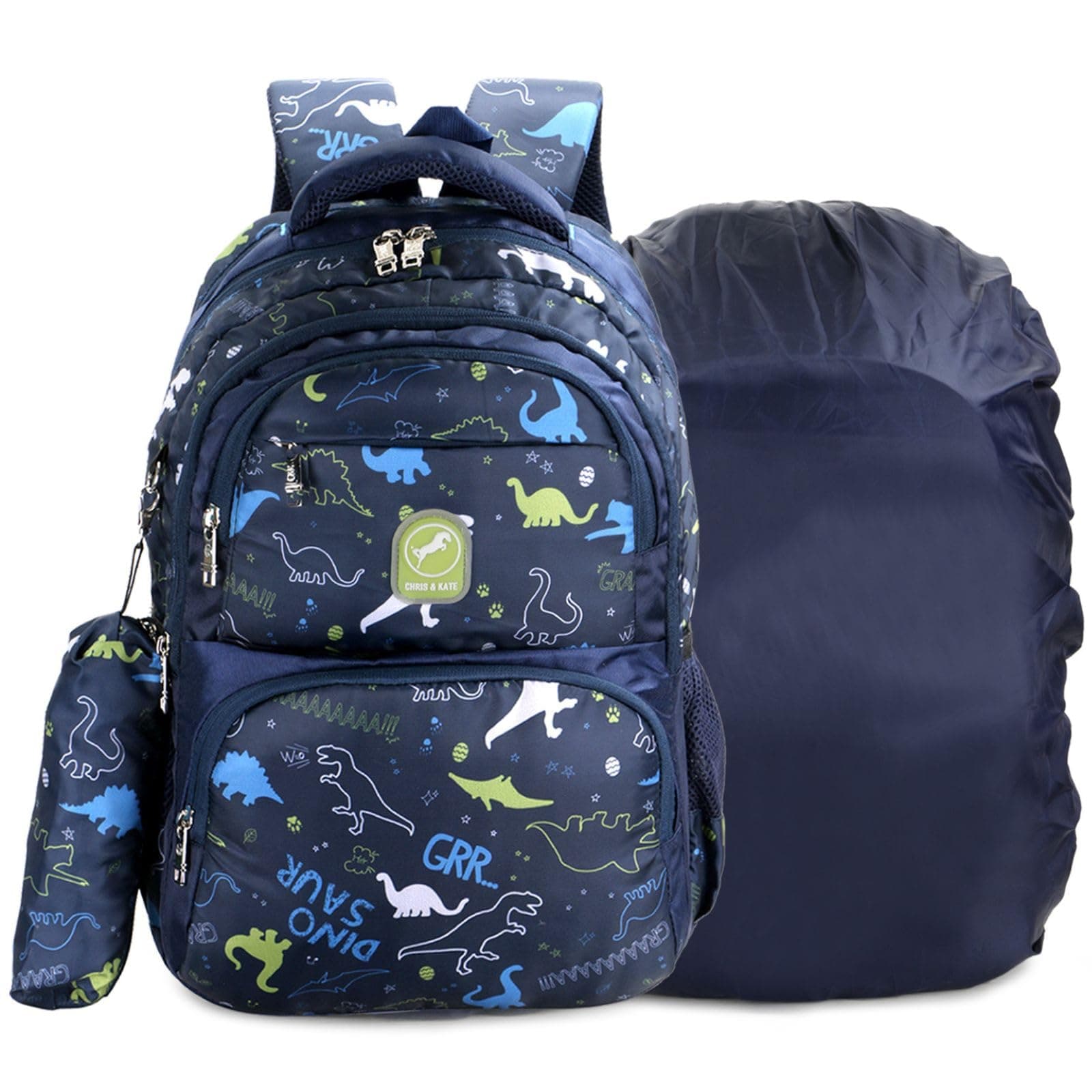 Chris & Kate Premium Multi-Print School Bag for Boys Girls and Kids Spacious Interiors Casual Backpack Perfect for School, College, Everyday Use - Includes Free Stationery Pouch and Rain Dust Cover