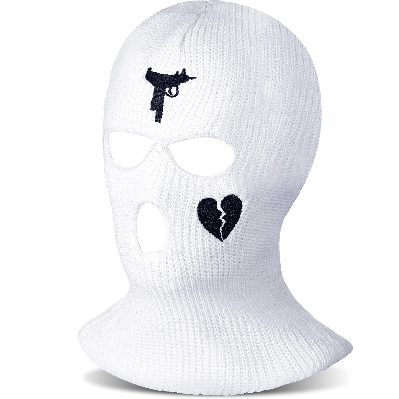 3-Hole Ski Mask Knitted Full Mask Windproof Balaclava Mask Winter Full Face Cover Cycling Mask Neck Warmer for Men Women