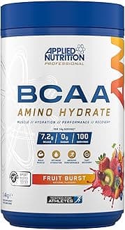 BCAA Powder - Branched Chain Amino Acids BCAAs Supplement, Amino Hydrate Intra Workout & Recovery Energy Drink (1.4kg - 100 Servings) (Fruit Burst)