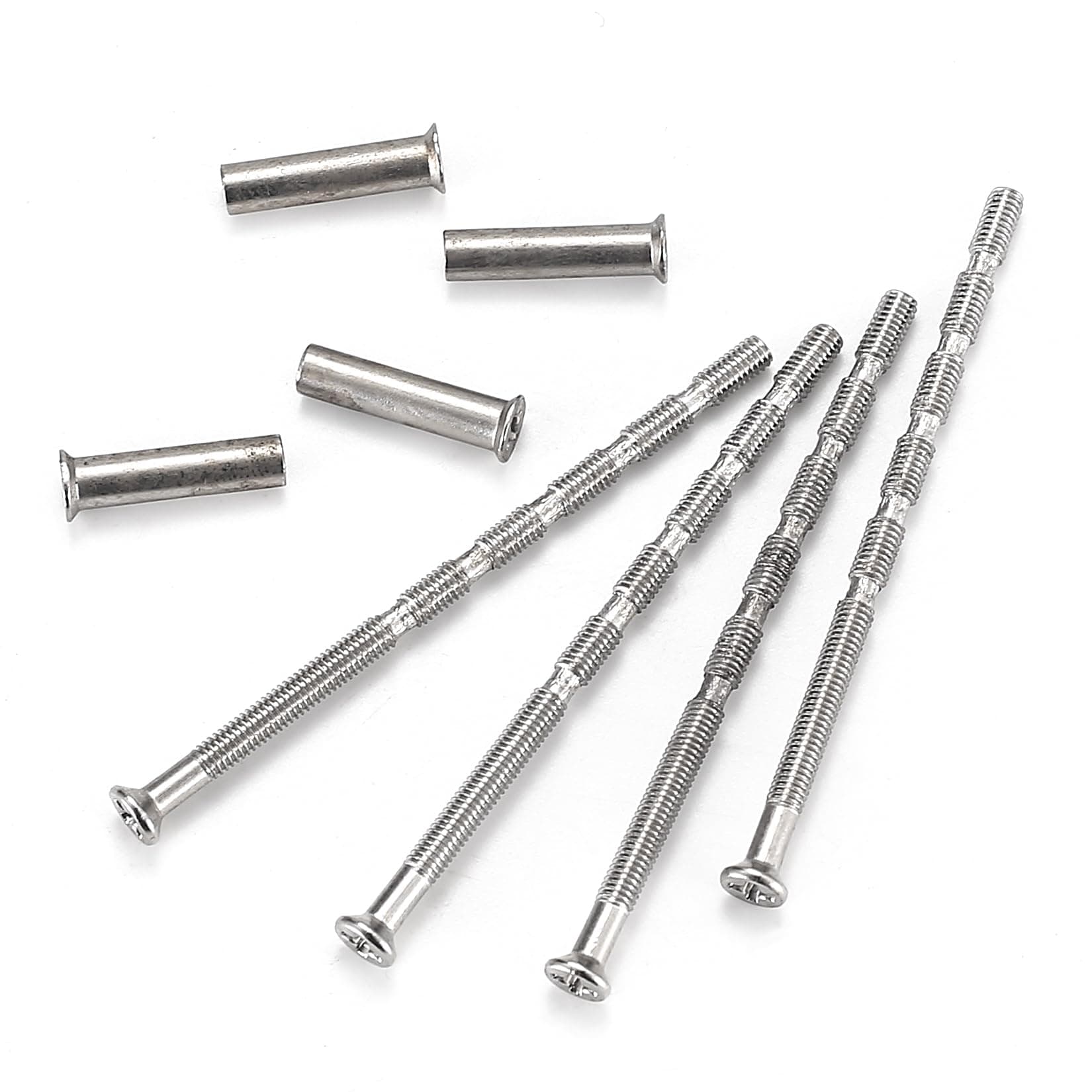 48pcs Door Handle Screws M3 Door Handle Fixing Screws, Chrome Door Handle Bolt Through Fixings, Widely Used for Furniture Escutcheons Cabinet Drawers