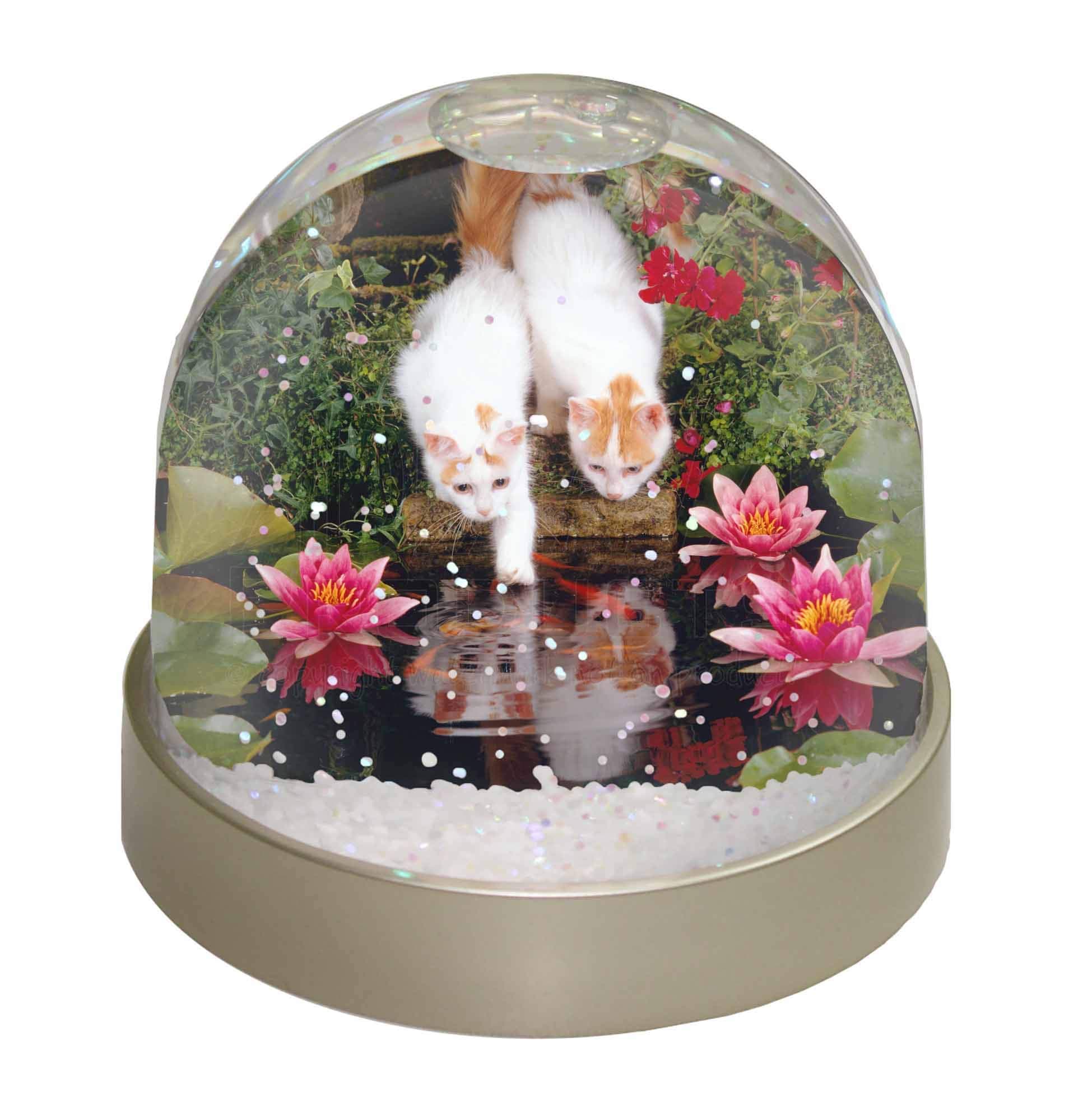 Advanta Group Turkish Van Cats by Fish Pond Photo Snow Globe Waterball