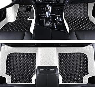 Customized car Floor mats -Suitable for 99% of Cars, SUVs, and Trucks - car Pads to Protect Vehicle Interior Floor Accessories (White and Black)